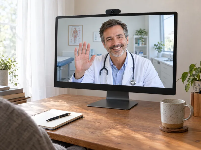 Telehealth video call with a Chime Health clinician
